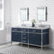 Water Creation Marquis 72" Double Sink Carrara White Marble Countertop Vanity in Monarch Blue MQ72CW01MB-000000000