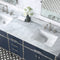 Water Creation Marquis 72" Double Sink Carrara White Marble Countertop Vanity in Monarch Blue with Hook Faucets and Mirrors MQ72CW01MB-E18BL1401