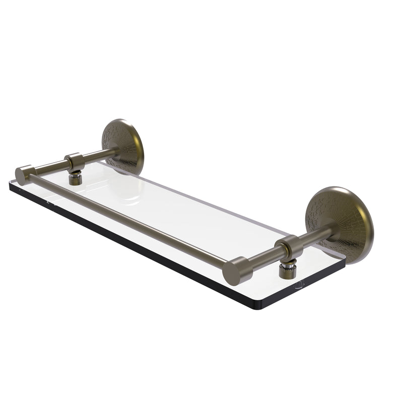 Allied Brass Monte Carlo 16 Inch Tempered Glass Shelf with Gallery Rail MC-1-16-GAL-ABR