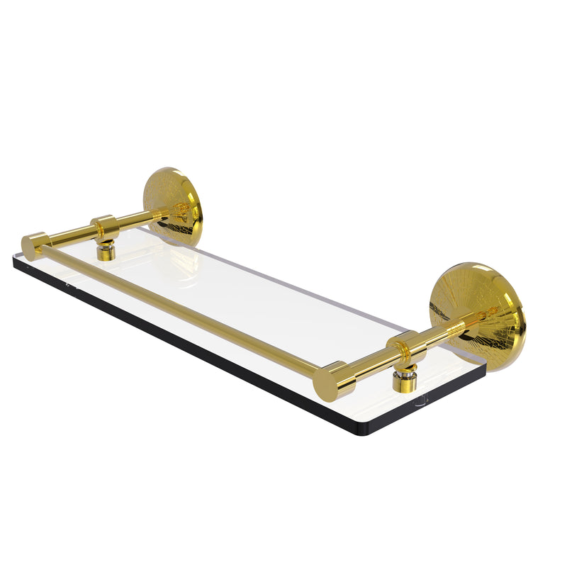 Allied Brass Monte Carlo 16 Inch Tempered Glass Shelf with Gallery Rail MC-1-16-GAL-PB