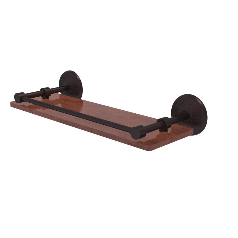 Allied Brass Monte Carlo Collection 16 Inch Solid IPE Ironwood Shelf with Gallery Rail MC-1-16-GAL-IRW-ABZ