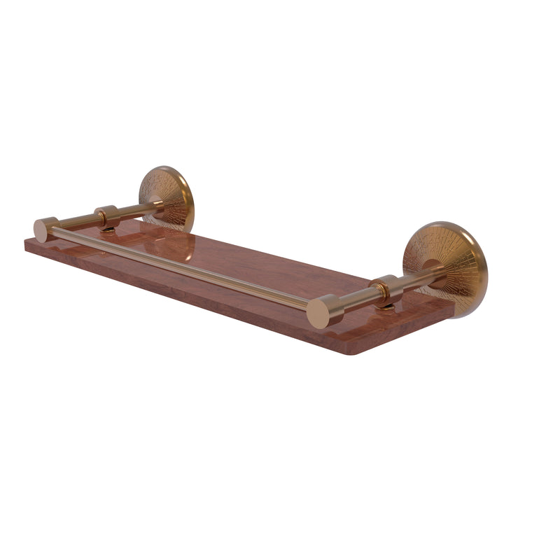 Allied Brass Monte Carlo Collection 16 Inch Solid IPE Ironwood Shelf with Gallery Rail MC-1-16-GAL-IRW-BBR
