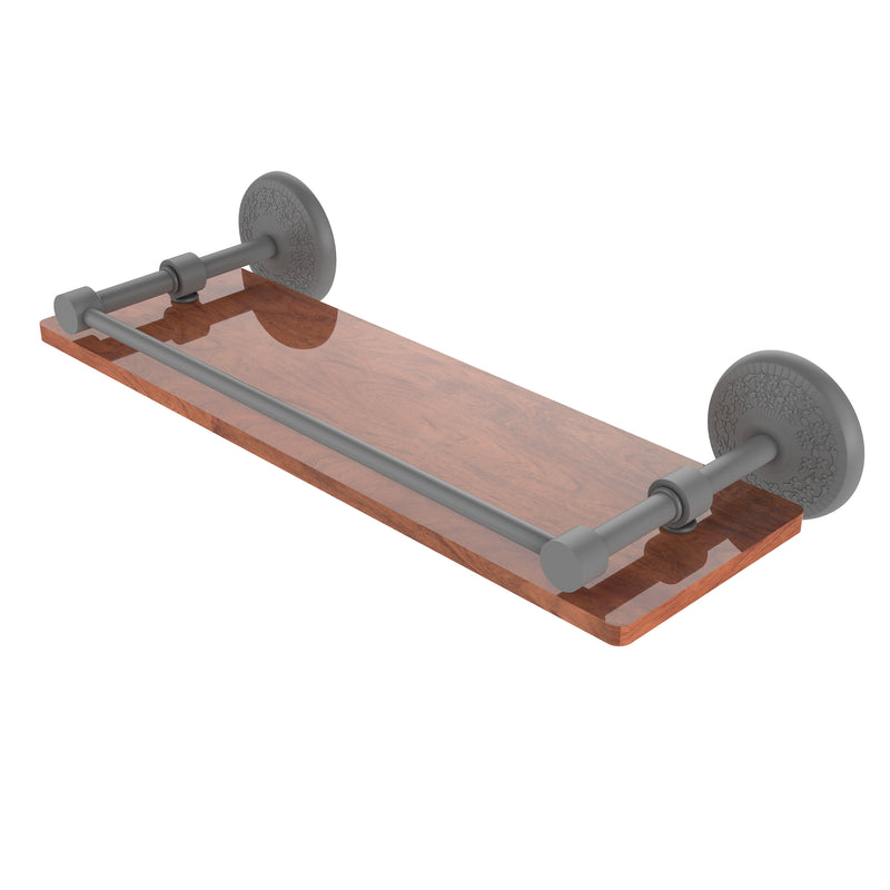 Allied Brass Monte Carlo Collection 16 Inch Solid IPE Ironwood Shelf with Gallery Rail MC-1-16-GAL-IRW-GYM