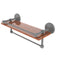 Allied Brass Monte Carlo Collection 16 Inch IPE Ironwood Shelf with Gallery Rail and Towel Bar MC-1-16TB-GAL-IRW-GYM