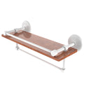 Allied Brass Monte Carlo Collection 16 Inch IPE Ironwood Shelf with Gallery Rail and Towel Bar MC-1-16TB-GAL-IRW-WHM