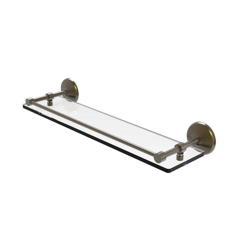Allied Brass Monte Carlo 22 Inch Tempered Glass Shelf with Gallery Rail MC-1-22-GAL-ABR