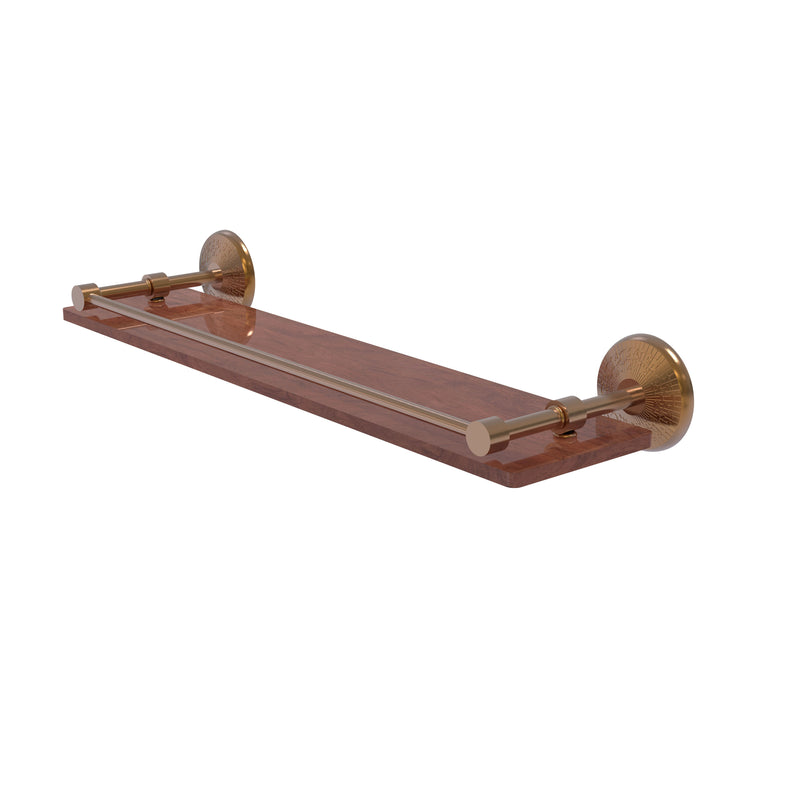 Allied Brass Monte Carlo Collection 22 Inch Solid IPE Ironwood Shelf with Gallery Rail MC-1-22-GAL-IRW-BBR