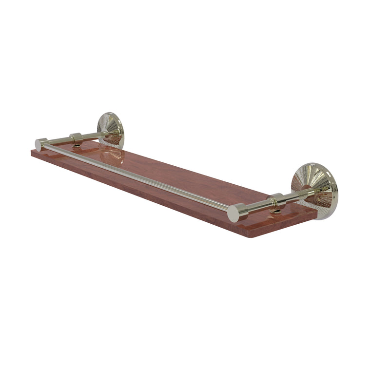 Allied Brass Monte Carlo Collection 22 Inch Solid IPE Ironwood Shelf with Gallery Rail MC-1-22-GAL-IRW-PNI