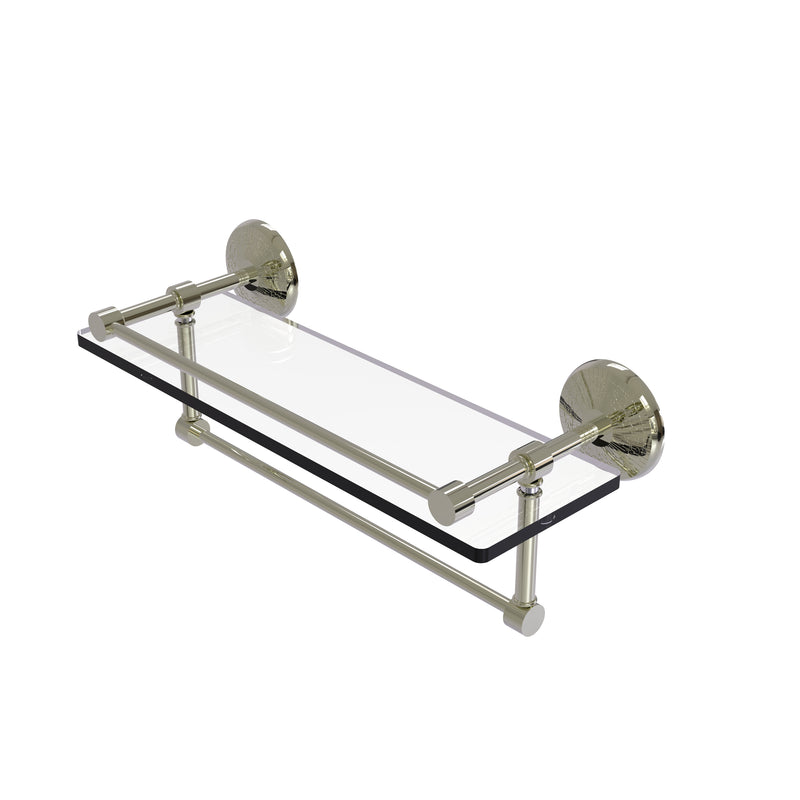 Allied Brass 16 Inch Gallery Glass Shelf with Towel Bar MC-1TB-16-GAL-PNI