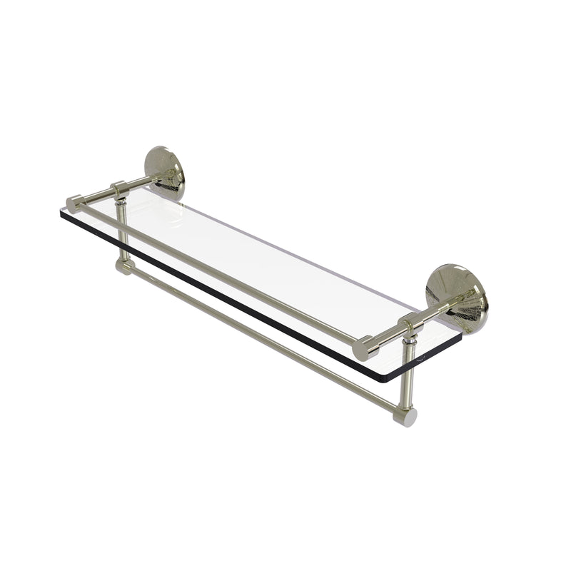 Allied Brass 22 Inch Gallery Glass Shelf with Towel Bar MC-1TB-22-GAL-PNI