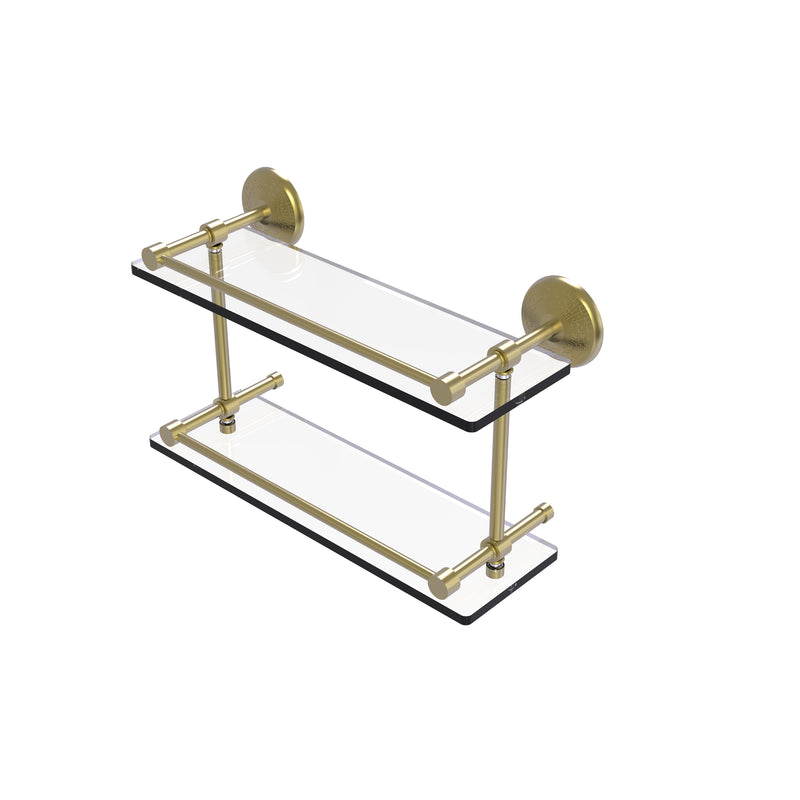 Allied Brass Monte Carlo 16 Inch Double Glass Shelf with Gallery Rail MC-2-16-GAL-SBR