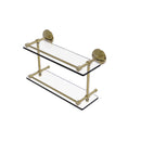 Allied Brass Monte Carlo 16 Inch Double Glass Shelf with Gallery Rail MC-2-16-GAL-UNL