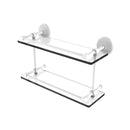 Allied Brass Monte Carlo 16 Inch Double Glass Shelf with Gallery Rail MC-2-16-GAL-WHM