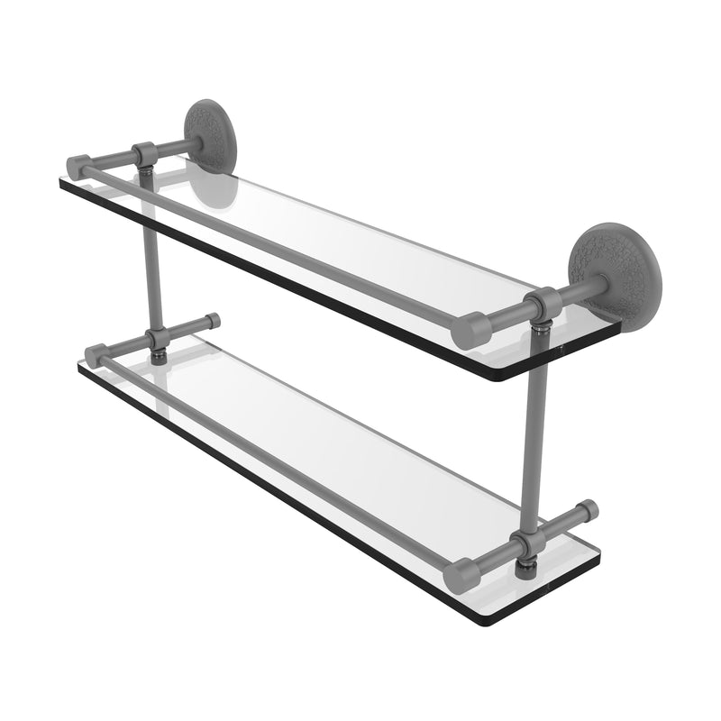 Allied Brass Monte Carlo 22 Inch Double Glass Shelf with Gallery Rail MC-2-22-GAL-GYM