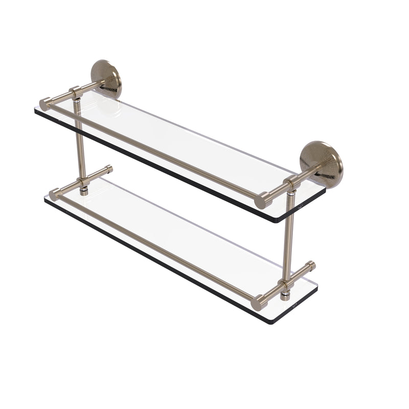 Allied Brass Monte Carlo 22 Inch Double Glass Shelf with Gallery Rail MC-2-22-GAL-PEW