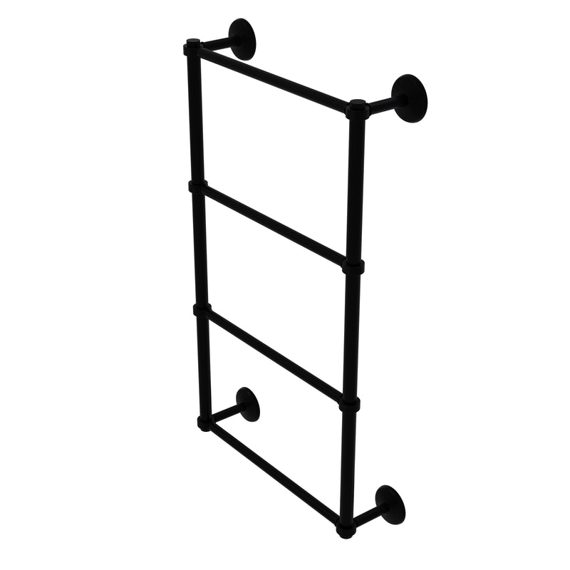 Allied Brass Monte Carlo Collection 4 Tier 24 Inch Ladder Towel Bar with Groovy Detail MC-28G-24-BKM