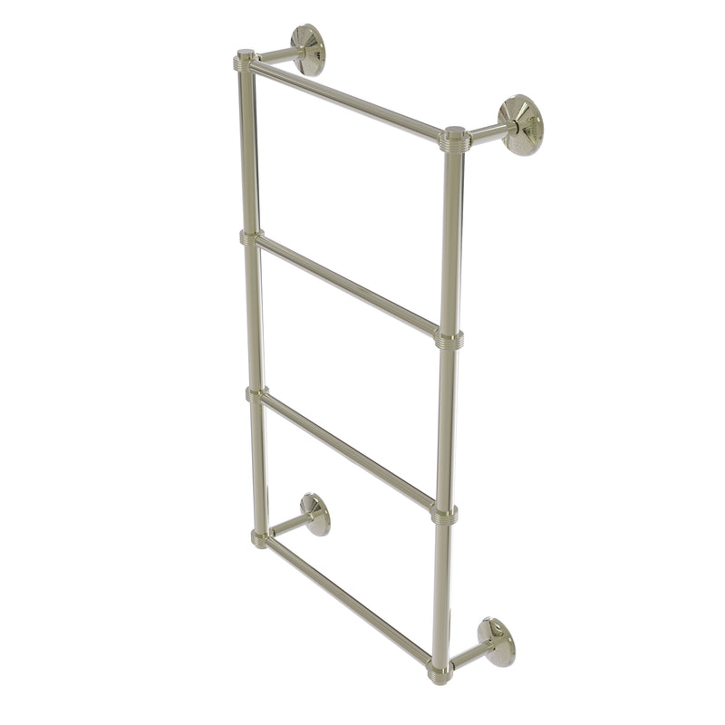 Allied Brass Monte Carlo Collection 4 Tier 30 Inch Ladder Towel Bar with Groovy Detail MC-28G-30-PNI