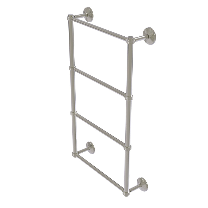 Allied Brass Monte Carlo Collection 4 Tier 30 Inch Ladder Towel Bar with Groovy Detail MC-28G-30-SN