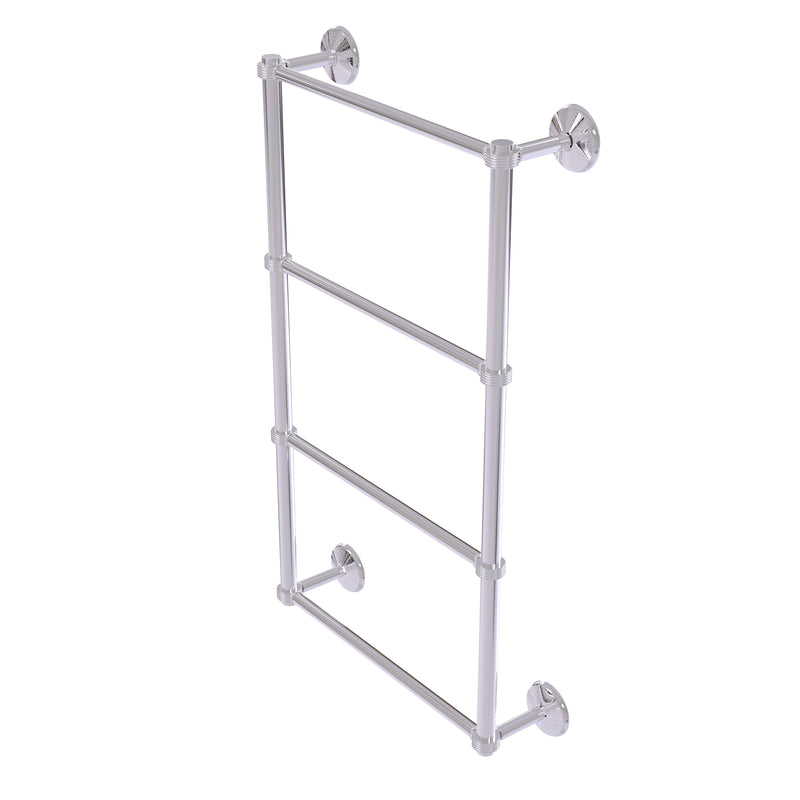 Allied Brass Monte Carlo Collection 4 Tier 36 Inch Ladder Towel Bar with Groovy Detail MC-28G-36-PC