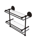 Allied Brass Monte Carlo Collection 16 Inch Gallery Double Glass Shelf with Towel Bar MC-2TB-16-GAL-ORB