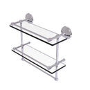 Allied Brass Monte Carlo Collection 16 Inch Gallery Double Glass Shelf with Towel Bar MC-2TB-16-GAL-PC