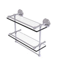 Allied Brass Monte Carlo Collection 16 Inch Gallery Double Glass Shelf with Towel Bar MC-2TB-16-GAL-SCH