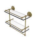 Allied Brass Monte Carlo Collection 16 Inch Gallery Double Glass Shelf with Towel Bar MC-2TB-16-GAL-UNL