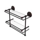 Allied Brass Monte Carlo Collection 16 Inch Gallery Double Glass Shelf with Towel Bar MC-2TB-16-GAL-VB