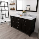 Modern Fittings Caroline 60" Double Bath Vanity with Calacatta Quartz Top and Round Sinks