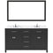 Modern Fittings Caroline 60" Double Bath Vanity with Calacatta Quartz Top and Round Sinks Faucets