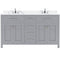 Modern Fittings Caroline 60" Double Bath Vanity with Calacatta Quartz Top and Round Sinks