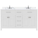 Modern Fittings Caroline 60" Double Bath Vanity with Calacatta Quartz Top and Round Sinks