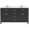 Modern Fittings Caroline 60" Double Bath Vanity with Calacatta Quartz Top and Square Sinks