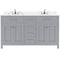 Modern Fittings Caroline 60" Double Bath Vanity with Calacatta Quartz Top and Square Sinks