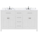 Modern Fittings Caroline 60" Double Bath Vanity with Calacatta Quartz Top and Square Sinks