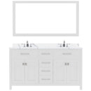 Modern Fittings Caroline 60" Double Bath Vanity with Calacatta Quartz Top and Square Sinks Faucets