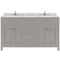 Modern Fittings Caroline 60" Double Bath Vanity with Cultured Marble Quartz Top and Round Sinks