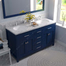 Modern Fittings Caroline 60" Double Bath Vanity with Cultured Marble Quartz Top and Round Sinks