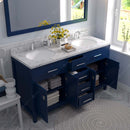 Modern Fittings Caroline 60" Double Bath Vanity with Cultured Marble Quartz Top and Round Sinks