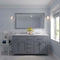 Modern Fittings Caroline 60" Double Bath Vanity with Cultured Marble Quartz Top and Round Sinks Faucets