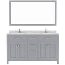 Modern Fittings Caroline 60" Double Bath Vanity with Cultured Marble Quartz Top and Round Sinks