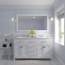 Modern Fittings Caroline 60" Double Bath Vanity with Cultured Marble Quartz Top and Round Sinks