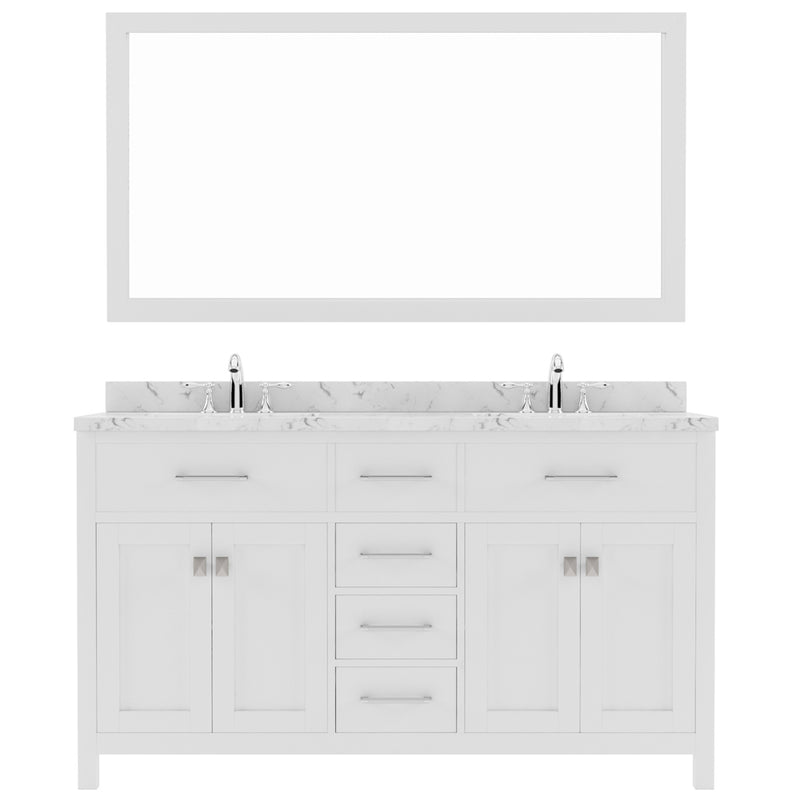 Modern Fittings Caroline 60" Double Bath Vanity with Cultured Marble Quartz Top and Round Sinks