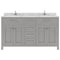 Modern Fittings Caroline 60" Double Bath Vanity with Cultured Marble Quartz Top and Square Sinks