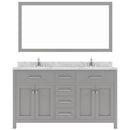 Modern Fittings Caroline 60" Double Bath Vanity with Cultured Marble Quartz Top and Square Sinks Faucets