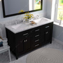 Modern Fittings Caroline 60" Double Bath Vanity with Cultured Marble Quartz Top and Square Sinks Faucets