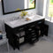 Modern Fittings Caroline 60" Double Bath Vanity with Cultured Marble Quartz Top and Square Sinks Faucets