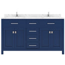 Modern Fittings Caroline 60" Double Bath Vanity with Cultured Marble Quartz Top and Square Sinks