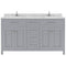 Modern Fittings Caroline 60" Double Bath Vanity with Cultured Marble Quartz Top and Square Sinks