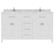 Modern Fittings Caroline 60" Double Bath Vanity with Cultured Marble Quartz Top and Square Sinks